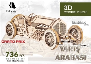 Yarış Arabası Ahşap 3D Wooden Puzzle