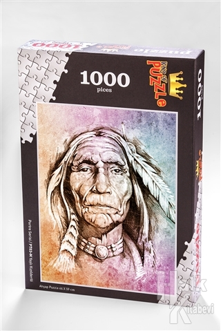 Yaşlı Kızılderili (1000 Parça) - Ahşap Puzzle Portre Serisi - (PT03-M)