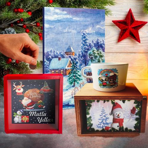 Yılbaşı Seti - Kumbara-Kupa Bardak-Defter - Halkkitabevi