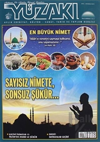 Yüzakı Aylık Edebiyat, Kültür - Sanat, Tarih ve Toplum Dergisi Sayı: 178 Aralık 2019