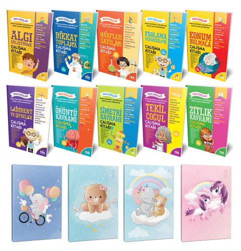 Zeka Soruları 10lu Kitap Seti ve 4 Defter -6 - Halkkitabevi